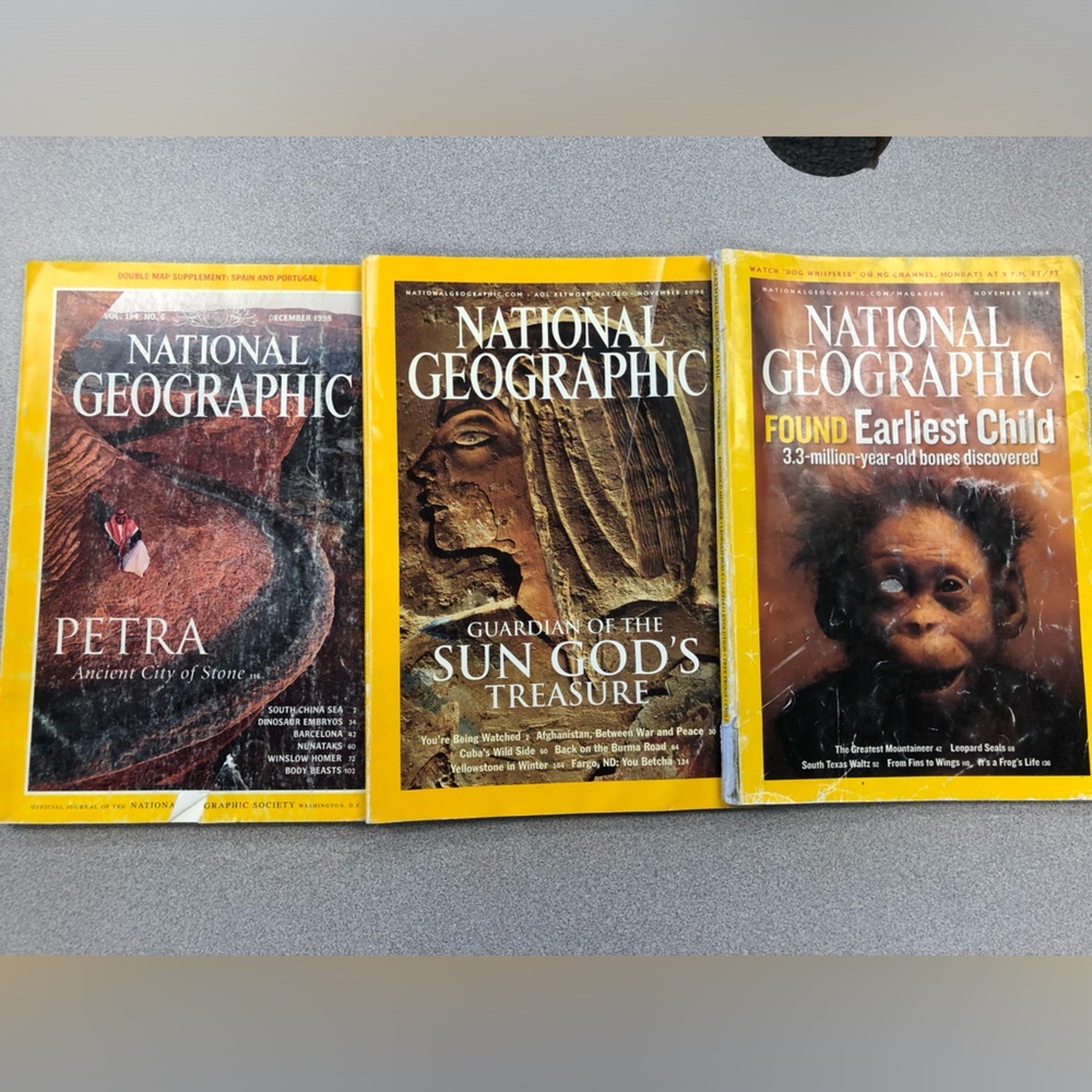 Lot of 3 National Geographic Magazines 1998 2003 2004